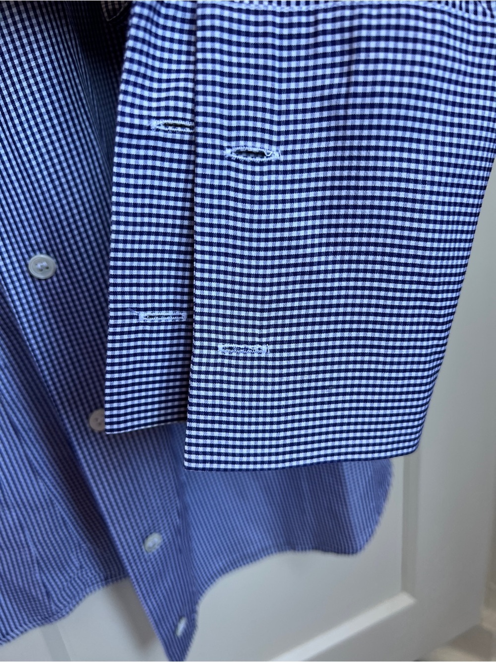 Michael Kors Made in Italy Indigo Micro Gingham Button Up women’s 6 - Picture 4 of 7
